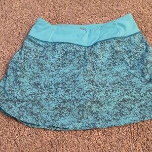 Athleta Girl Blue Patterned Skater Skirt